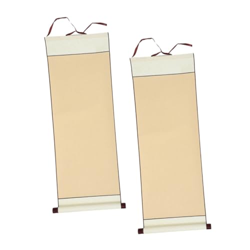 OSALADI 2 Stück Leere Chinesische Kalligraphie Rollpapier Hängende Kunstrolle Reispapier für Malerei und Schreiben für Kalligrafie Anfänger und OSALADI 2 Stück Leere Chinesische Kalligraphie Rollpapier Hängende Kunstrolle Reispapier für Malerei und Schreiben für Kalligrafie Anfänger und von OSALADI