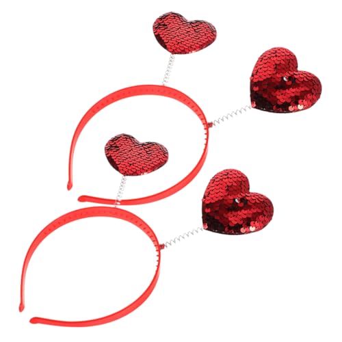 OSALADI 2 Stück Liebe Stirnband Herzförmiges Stirnband Haarband Zum Valentinstag Liebe Herz Kopfbedeckungen Valentinstag Haarband Valentinstag Kopfschmuck Valentinstag Zubehör Rot Plastik von OSALADI
