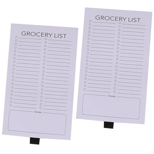 OSALADI 2 Stück Magnetisches Notizbuch für Einkaufslisten Dekorativer Kühlschrank Notizblock mit Vollständigem Magnetrücken für Tägliche Lebensmittelplanung und To Do Listen von OSALADI