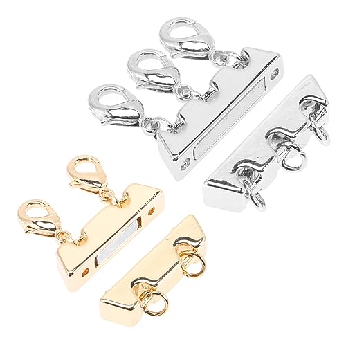 OSALADI 2 Stück Magnetverschluss für Layered Magnetic Jewelry Clasp für Individuelles Schmuckdesign Goldene und Silberne für Diy Projekte von OSALADI