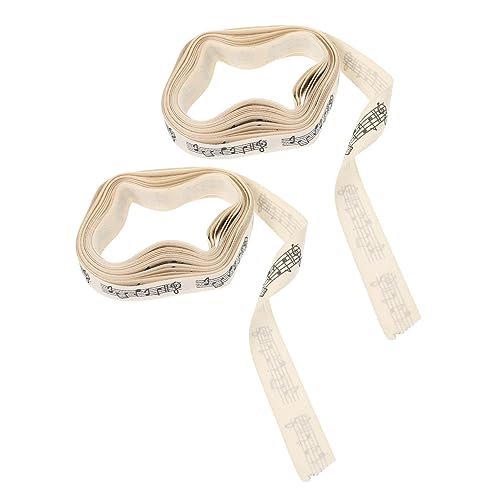 OSALADI 2 Stück Musiksymbolband Beige Geschenkband Fiesta Musiknotenbänder Paketbänder Paketbänder Geschenkbänder Verpackungsbänder Dekobänder Party Geschenkbänder Baumwolle von OSALADI