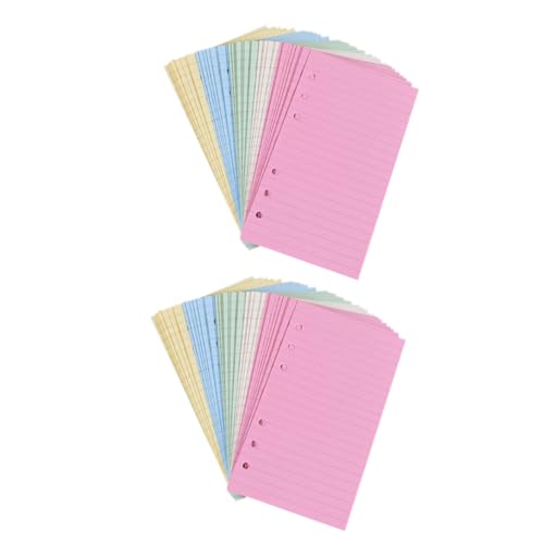 OSALADI 2 Stück Nachfüllpapier Buntes Liniertes Dickes Ersatzpapier für Ringbuch Notizblock Nachfüllblatt Reißfest Glatte Oberfläche Vielseitig für Tagebuch Büro Reise Tägliche Planung von OSALADI