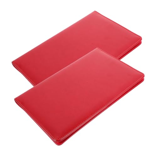 OSALADI 2 Stück Organisator für Papierakten Rechnungen Zwischenablage Klemmbretter Clip-Schreibtafel Notizblock ordner tragbares Klemmbrett Büro-Klemmbrett PU-Leder rot von OSALADI