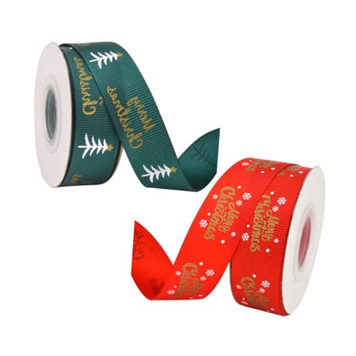 OSALADI 2 Stück Pack Weihnachtsband Dekoratives Geschenkband mit Fröhlichen Motiven für Verpackungen Yards Rolle für Hochzeiten Partys und Weihnachtsfeiern OSALADI 2 Stück Pack Weihnachtsband Dekoratives Geschenkband mit Fröhlichen Motiven für Verpackungen Yards Rolle für Hochzeiten Partys und Weihnachtsfeiern von OSALADI