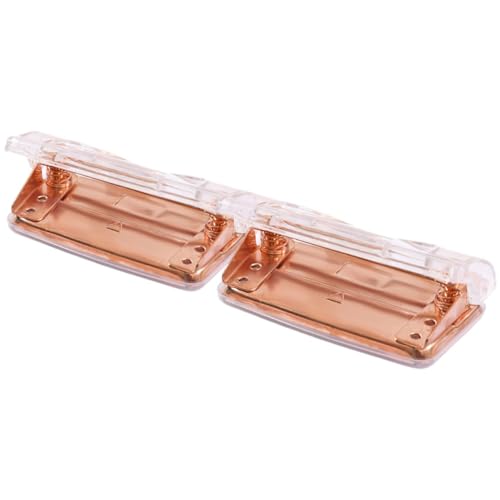OSALADI 2 Stück Papierlocher Roségold Robuster Lochstanzer für Büro Schule und Bastelprojekte Langlebiges und Leicht zu Bedienen für Verschiedene Papierarten Geeignet von OSALADI
