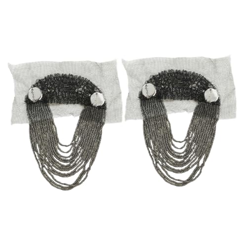 OSALADI 2 Stück Quasten-epauletten mit Perlenkette Abnehmbare Metall-schulterabzeichen für Damen und Herren Modische Retro Schulterdekoration für Anzüge Kostüme Partys und Bühnenoutfits von OSALADI