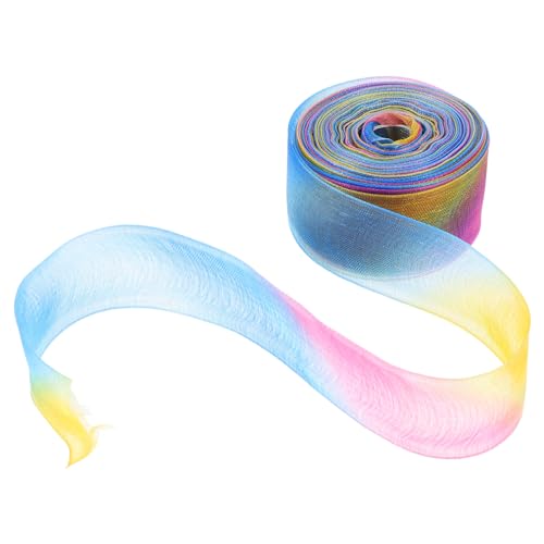 OSALADI 2 Stück Regenbogen Farbverlaufsband Festliches Band Hochzeit Dekobänder Muttertagsband Geschenkband Geschenkverpackungszubehör Floristenband Polyester von OSALADI