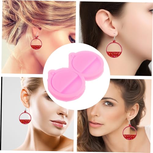 OSALADI 2 Stück Silikon Ohrring Formen Rund für DIY Epoxidharz Schmuckherstellung Ohrstecker Basteln mit Trockenblumen Glitzer und Perlen Zubehör von OSALADI