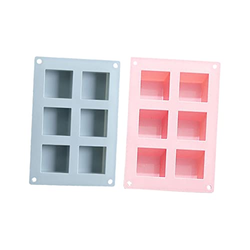OSALADI 2 Stück Silikon Seifenform mit Fächern Quadratische DIY Seifenform für Handgemachte Seifen Kuchen und Desserts Blau von OSALADI
