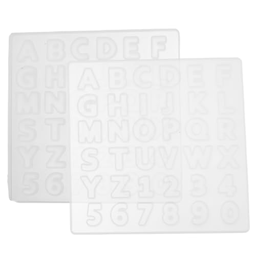 OSALADI 2 Stück Silikonform Buchstaben und Zahlen für Epoxidharz DIY Schlüsselanhänger Schmuck Basteln Flexible Alphabet Silikonmold für Personalisierte Anhänger und Dekorationen von OSALADI