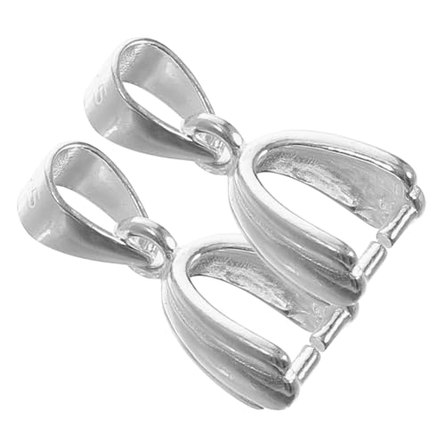 OSALADI 2 Stück Sterling Silber Anhänger Verschlüsse Schmuck Quetschperlen Clip für DIY Ketten Stabile Pinch Bails als Kettenverbinder Einfach zu Befestigen für Schmuckherstellung und von OSALADI