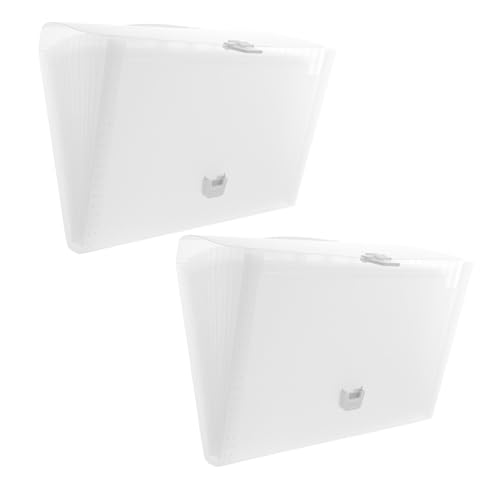 OSALADI 2 Stück Teiliges Aktenordner mit Fächern Erweiterbarem Design und Stabilem Griff Flexibler Dokumentenorganizer mit Beschriftungstaschen für Büro Schule und Zuhause von OSALADI