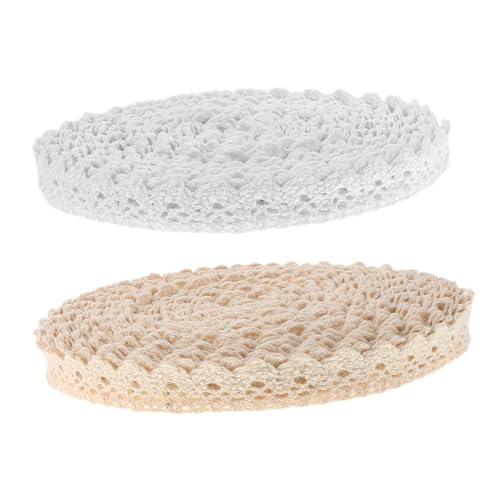 OSALADI 2 Stück Teiliges Baumwoll-spitzenband Weiß Häkelspitzenborte Retro Baumwollspitzenband zum Nähen DIY Hochzeitsdeko Brautschmuck Scrapbooking Tischläufer OSALADI 2 Stück Teiliges Baumwoll-spitzenband Weiß Häkelspitzenborte Retro Baumwollspitzenband zum Nähen DIY Hochzeitsdeko Brautschmuck Scrapbooking Tischläufer von OSALADI