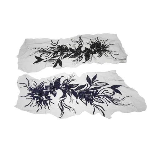 OSALADI 2 Stück Teiliges Besticktes Spitzenapplikationen Handgefertigte Blumige Stickerei Leichte Flexible Blumen-patches für Brautkleider und Festliche Kleidung Elegante Veredelung und von OSALADI