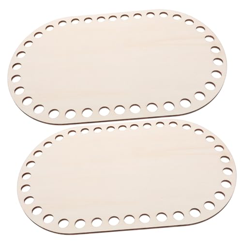 OSALADI 2 Stück Teiliges Holz Korbboden mit Großen Löchern Stabile und Langlebige Basis für DIY Häkel und Stricktaschen zum Korbflechten Zubehör für Kreative Handarbeiten von OSALADI