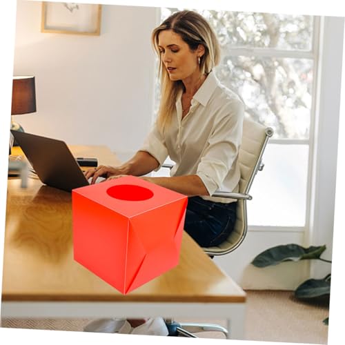 OSALADI 2 Stück Teiliges Rotes Kunststoff Raffle Box Multifunktionale Wahlurne und Spendenbox Robuste Veranstaltungsbox für Karten und Ball Spiel Party Zubehör von OSALADI