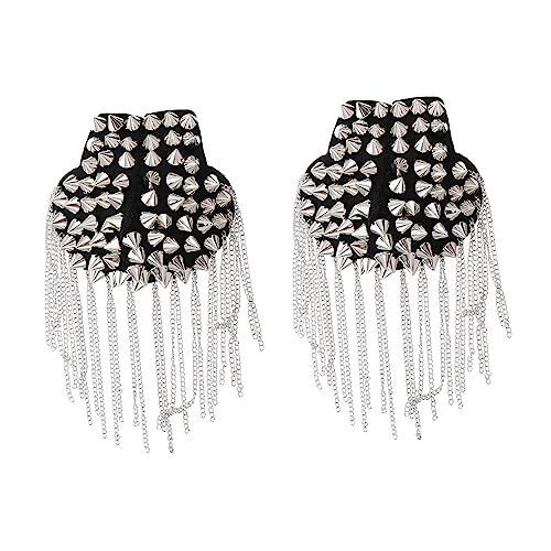OSALADI 2 Stück Teiliges Silbernes Rivet Epaulet mit Punk Quaste Schulterklappen für Kostüm und Alltagsoutfit Vielseitiges Uniform Zubehör mit Stylischer Nieten OSALADI 2 Stück Teiliges Silbernes Rivet Epaulet mit Punk Quaste Schulterklappen für Kostüm und Alltagsoutfit Vielseitiges Uniform Zubehör mit Stylischer Nieten von OSALADI