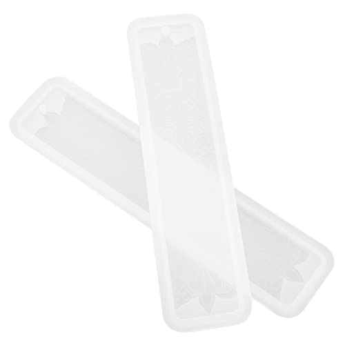 OSALADI 2 Stück Teiliges Silikon Epoxidharz für Diy Lesezeichen Flexible Gießform mit Feinem Muster Transparent Geeignet für Individuelle Schmuck und Bastelideen Tassel Zubehör von OSALADI