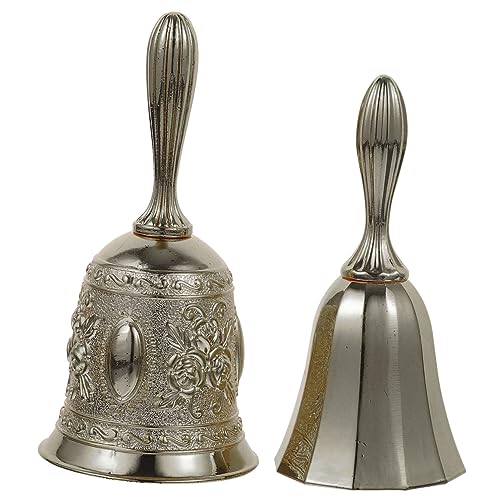 OSALADI 2 Stück Vintage Handglocken Mehrzweck Tischglocken für Service Hochzeit Schule und Dekoration Retro Design Glänzendem und Rosébronze OSALADI 2 Stück Vintage Handglocken Mehrzweck Tischglocken für Service Hochzeit Schule und Dekoration Retro Design Glänzendem und Rosébronze von OSALADI