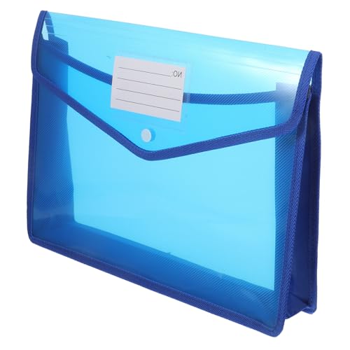 OSALADI 2 Stück Wasserdichte Dokumententasche mit Druckknopf Transparente Datei Mappe aus Robustem Material Praktischer Organizer für Büro Schule Geschäftsleute und Studenten von OSALADI