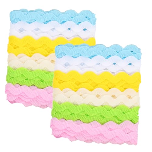 OSALADI 2 Stück Wasserwellenrand-Gurtband gebogen Bänder nähen Mittel Dekorativ dünn seidenband ribbon schleifenband schultüte Schleifenband selber machen Geschenkverpackungsband Polyester von OSALADI
