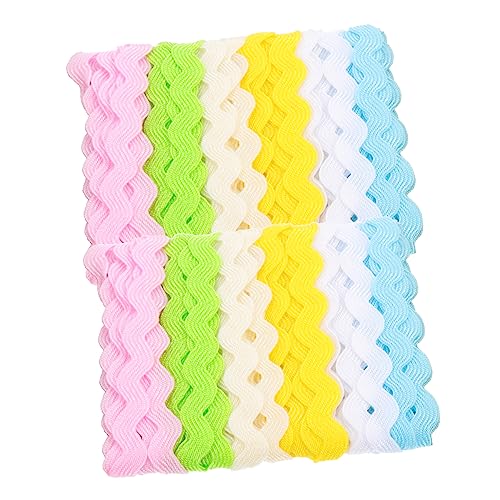 OSALADI 2 Stücke Wasserwellenrand-Gurtband mehrfarbig Hochzeit Schleife gebogen trimmt seidenband ribbon outdoordeko vorhanghalter dekoratives Stickband trimmen für kleidung Polyester von OSALADI