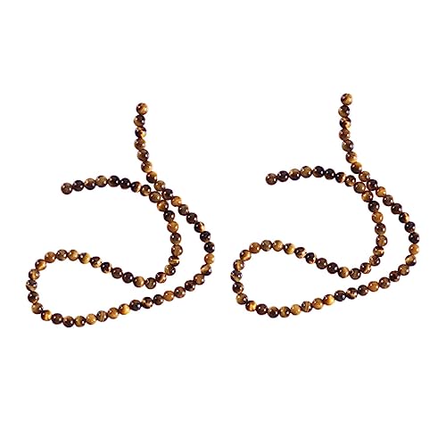 OSALADI 2 Tigerauge Steinperlen Stränge Lose Perlen für Diy Schmuck Armbänder und Ohrringe Hochwertige Natursteine für Bastelprojekte von OSALADI