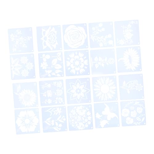 OSALADI 20 Blatt Blumen Malvorlagen Schablonen Diy Pflanzen Zeichnung Vorlagen für Kreative Projekte Wiederverwendbare Schablonen für Bastelarbeiten und Scrapbooking von OSALADI