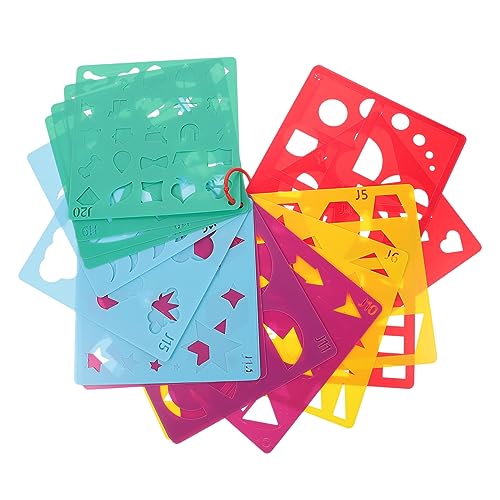 OSALADI 20 Blatt Geometrische Malvorlagen Pet Wiederverwendbare Schablonen für DIY Malerei und Scrapbooking für Kreative Handwerksprojekte von OSALADI