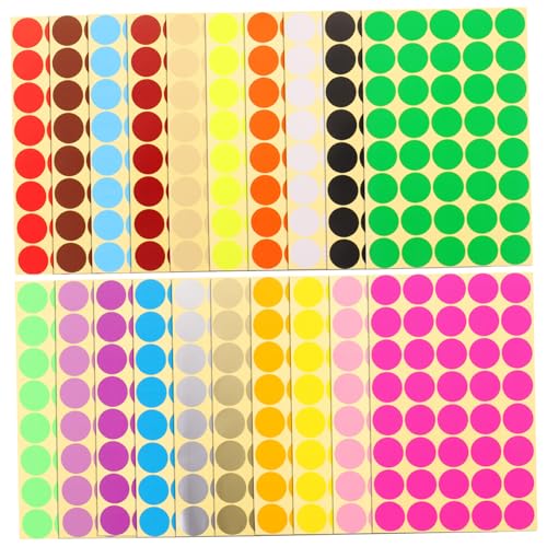 OSALADI 20 Blatt Klebepunkte Selbstklebende Etiketten für Büro Schule Farbcodierung Vielseitig Verwendbare Markierungspunkte für Lager Kalender Bastelprojekte OSALADI 20 Blatt Klebepunkte Selbstklebende Etiketten für Büro Schule Farbcodierung Vielseitig Verwendbare Markierungspunkte für Lager Kalender Bastelprojekte von OSALADI