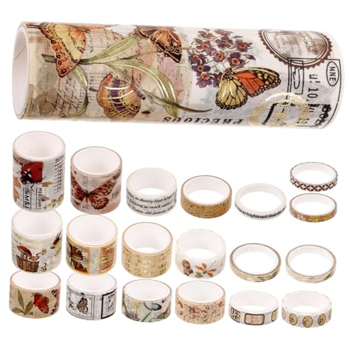 OSALADI 20 Rollen Vintage Washi Tape Dekoratives Masking Tape für Scrapbooking Diy Bastelprojekte Journaling und Kreative Dekorationen Hochwertige Muster Leicht Abziehbar nicht Klebrig von OSALADI
