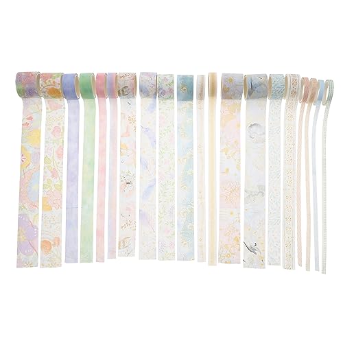 OSALADI 20 Rollen Washi Tapes Dekorative Klebebänder für Diy Scrapbooking und Planer Bunte Handreißbare Klebestreifen für Kreative Projekte und Geschenksverpackungen von OSALADI
