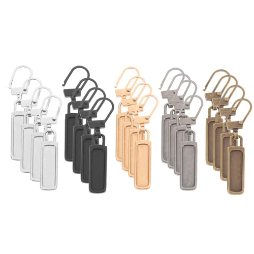 OSALADI 20 Stück Abnehmbare Zipper Pulls Zipper Köpfe für Jacken Taschen Koffer Geeignet zum Reparieren von Defekten Reißverschlüssen Einfache Installation Langlebig Gold Silber Gunmetal von OSALADI