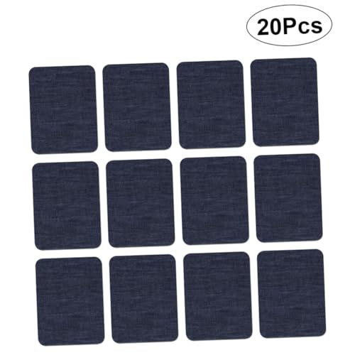 OSALADI 20 Stück Aufbügelflicken Denim Klebe Patches Dunkelblau für Jeans Jacken Taschen und Diy Projekte Groß Rechteck von OSALADI