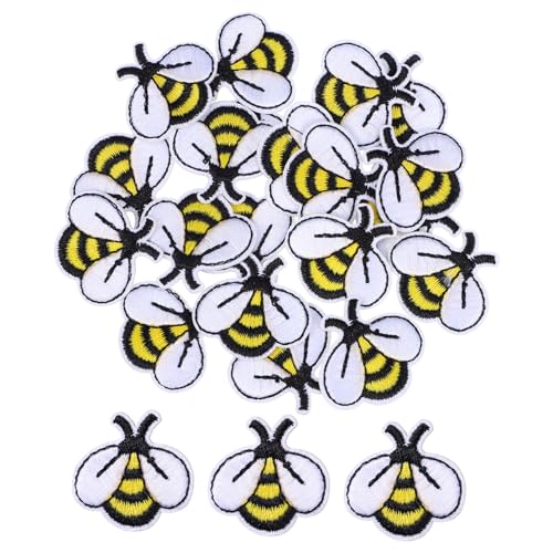 OSALADI 20 Stück DIY Patches Cartoon Biene Applikation Aufnäher für Kleidung Basteln und Dekoration Hochwertige Stickerei für Kreative Projekte von OSALADI