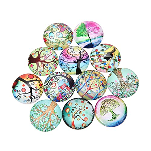 OSALADI 20 Stück Diy Glasaufkleber Runde Cabochons für Schmuckdesign und Bastelprojekte für Dekorationen in Schmuck und Mehr von OSALADI