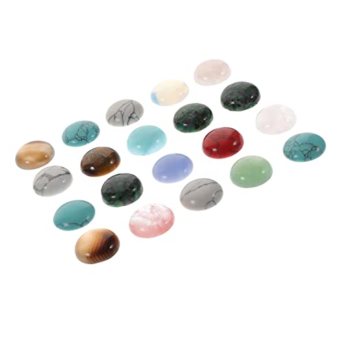 OSALADI 20 Stück Edelstein -ringgesicht Edelsteine ​​für Die Schmuckherstellung Perlen Für Schmuckhersteller Cabochons Freundschaftsarmband Perlen Kristallperlen Naturstein Zufällige Farbe von OSALADI