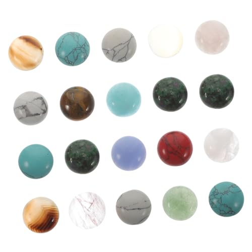 OSALADI 20 Stück Edelstein -ringgesicht Herstellung Perlen Für Schmuckhersteller Cabochons Kristallperlen Cabochon-perlen Für Schmuck Cabochon-perlen Aus Stein Naturstein Zufällige Farbe von OSALADI