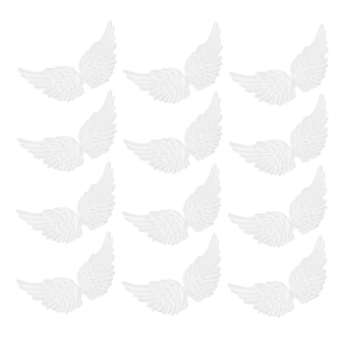 OSALADI 20 Stück Engels flügel Stoff aufkleber DIY-Kleidungsapplikation dekorative Patches Stoffflügel basteln Engelsflügel basteln Bastelgewebeflügel Reparaturflicken für Kleidung Weiß von OSALADI