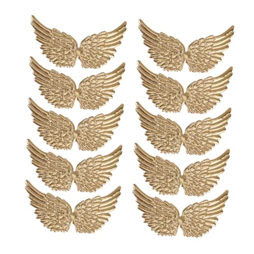 OSALADI 20 Stück Engels flügel Stoff aufkleber appliziertes Stoffapplikationen basteln Stoffflügel basteln Flügel zum Basteln Flügel aufnähen DIY kleidung versorgung Flecken Golden von OSALADI
