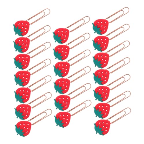 OSALADI 20 Stück Erdbeer -Lesezeichen geformt Schreibtisch dekorativ Büroklammern fürs Büro Büroklammern gefärbt kawaii Büroklammern Buchleseclips weiches Gummi rot OSALADI 20 Stück Erdbeer -Lesezeichen geformt Schreibtisch dekorativ Büroklammern fürs Büro Büroklammern gefärbt kawaii Büroklammern Buchleseclips weiches Gummi rot von OSALADI