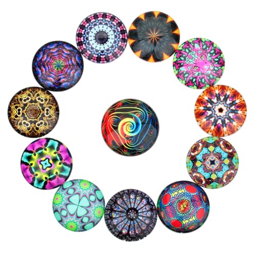 OSALADI 20 Stück Ethno Patch Cabochons Runde Edelstein Sticker Flache Rückseite für Diy Schmuck und Bastelprojekte von OSALADI