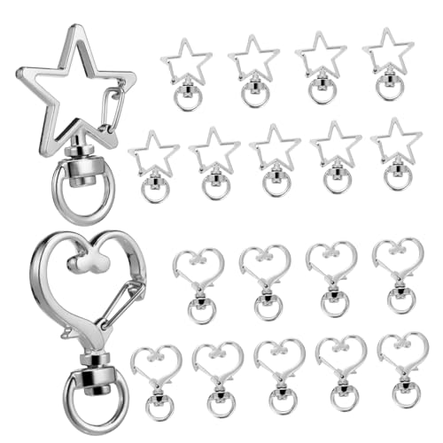 OSALADI 20 Stück Herz Karabiner Clips Teiliges Multifunktionale Hummerverschlüsse Silber Herzen Sterne für Diy Projekte Schlüsselanhänger Schmuck und Mehr OSALADI 20 Stück Herz Karabiner Clips Teiliges Multifunktionale Hummerverschlüsse Silber Herzen Sterne für Diy Projekte Schlüsselanhänger Schmuck und Mehr von OSALADI