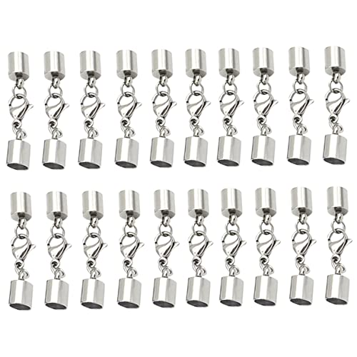 OSALADI 20 Stück Kettenverschluss für Lederbänder Multifunktionale Schmuckverschlüsse Einfach zu Bedienender Hummerverschluss für Armbänder Silber OSALADI 20 Stück Kettenverschluss für Lederbänder Multifunktionale Schmuckverschlüsse Einfach zu Bedienender Hummerverschluss für Armbänder Silber von OSALADI