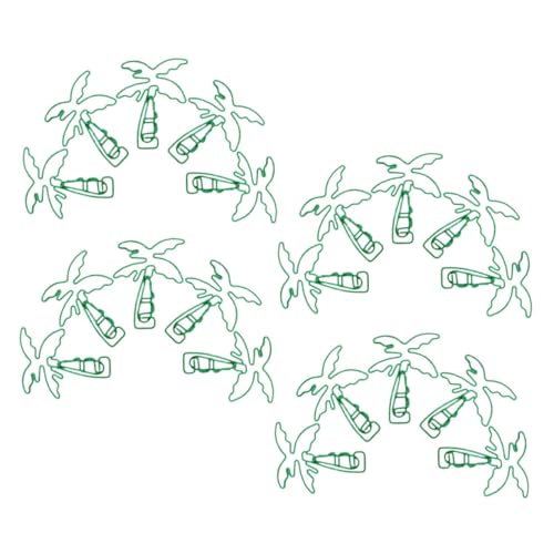 OSALADI 20 Stück Kokosnusspapierclip Planer Clips für Schulmaterialien süße Baumformpapierklammern für Planer Nette Baumformklammern Büroklammern für Bürobedarf Papierstifte Metall Green von OSALADI