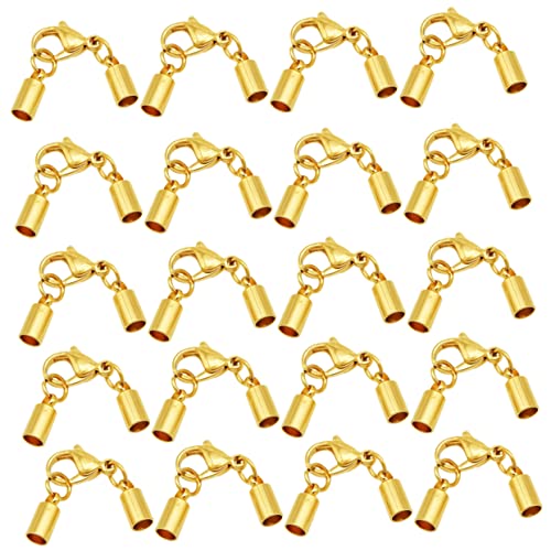OSALADI 20 Stück Lederbandverschluss Multifunktionale Schmuckverbindung Einfacher Karabiner Verschluss für Armbänder für DIY Schmuckprojekte Goldfarben von OSALADI