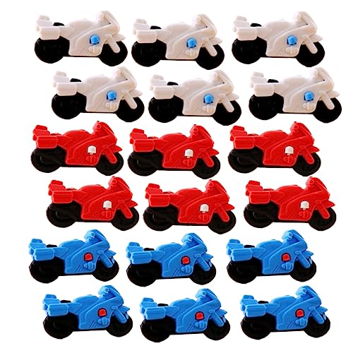 OSALADI 20 Stück Lokomotive Styling Eraser Kindermotorrad Party Coole Radiergummis für Klassenzimmer Kindergäuer tragbare Mini-Radierer Radiergummis in Motorradform Zufällige Farbe von OSALADI