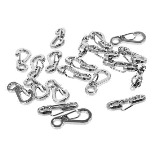 OSALADI 20 Stück Mini Karabiner Clips Kleine Schnappverschlüsse Zinklegierung für Schmuck Schlüsselanhänger und Mehr Robust und Rostbeständig Einfach zu Befestigen Lösen für Vielseitigen von OSALADI