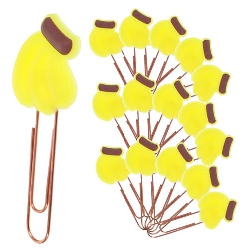 OSALADI 20 Stück Obst-Lesezeichen dekorativ lustige Papierclips thematisiert Büroklammern aus Bananen Mini Markierungsclips aus Metall Büroklammern süß weiches Gummi Yellow OSALADI 20 Stück Obst-Lesezeichen dekorativ lustige Papierclips thematisiert Büroklammern aus Bananen Mini Markierungsclips aus Metall Büroklammern süß weiches Gummi Yellow von OSALADI