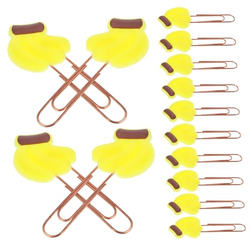 OSALADI 20 Stück Obst-lesezeichen Süße Büroklammern Papier Mini Größe Büroklammern Aus Bananen Karikatur Sortiert Büroklammern Büro Kind Schreibtisch Metall Yellow OSALADI 20 Stück Obst-lesezeichen Süße Büroklammern Papier Mini Größe Büroklammern Aus Bananen Karikatur Sortiert Büroklammern Büro Kind Schreibtisch Metall Yellow von OSALADI